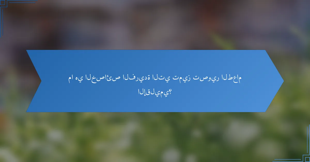 ما هي الخصائص الفريدة التي تميز تصوير الطعام الإقليمي؟