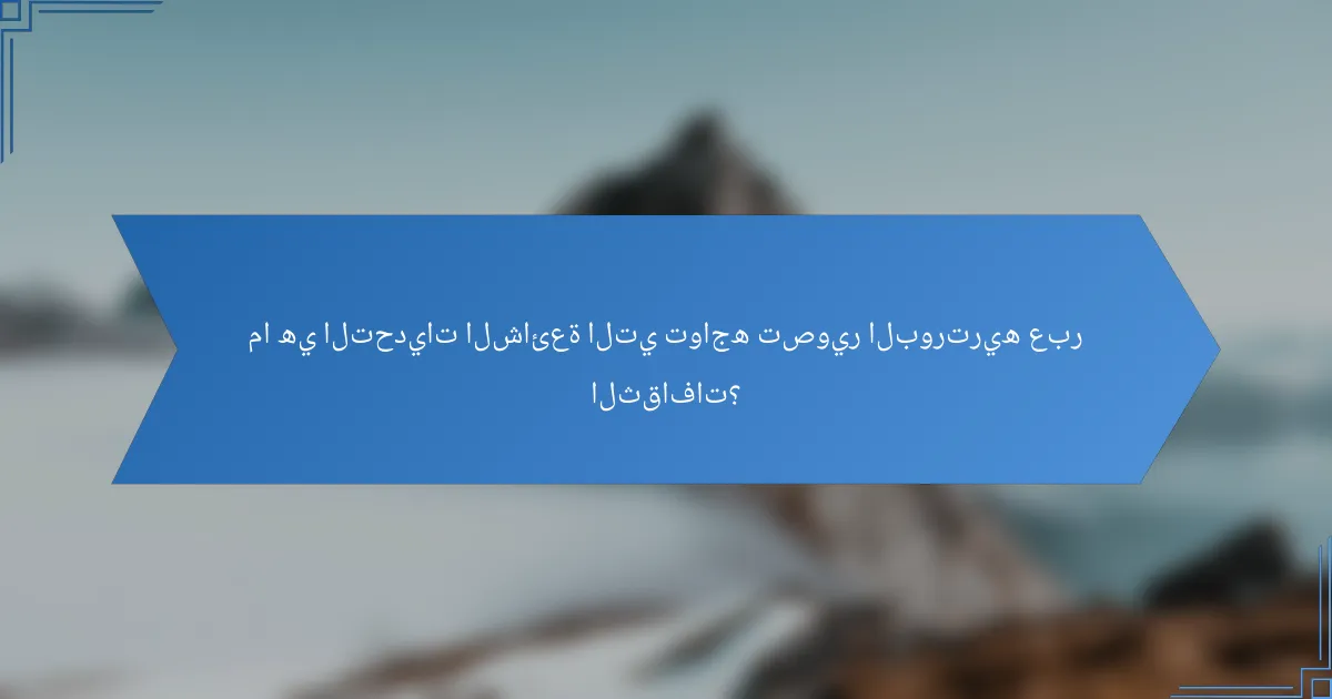 ما هي التحديات الشائعة التي تواجه تصوير البورتريه عبر الثقافات؟