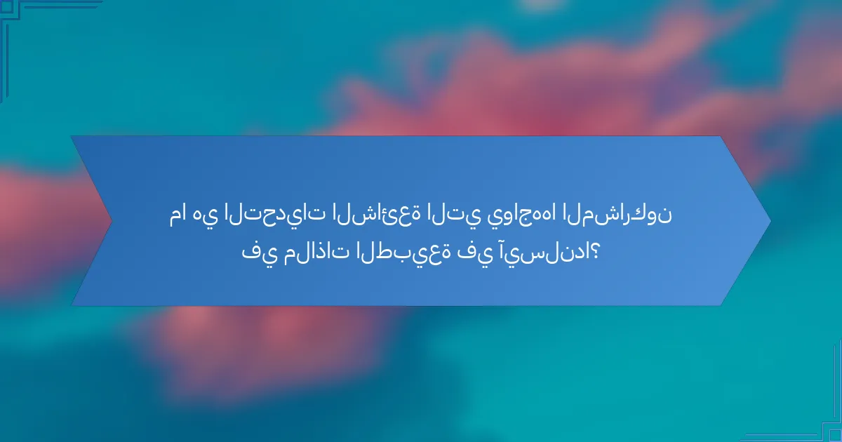 ما هي التحديات الشائعة التي يواجهها المشاركون في ملاذات الطبيعة في آيسلندا؟